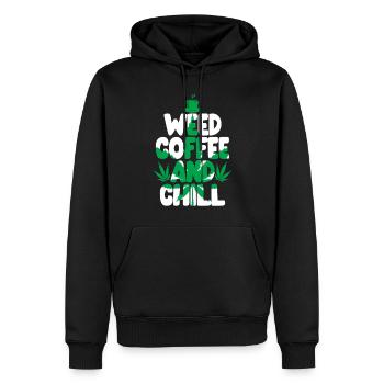 Weed Coffee Cannabis Stoner Koffein Ganja - Männer Premium Bio Hoodie - Schwarz - Vorne - Nico (187cm)