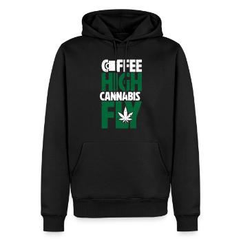 Weed Coffee Cannabis Stoner Koffein Ganja - Männer Premium Bio Hoodie - Schwarz - Vorne - Nico (187cm)