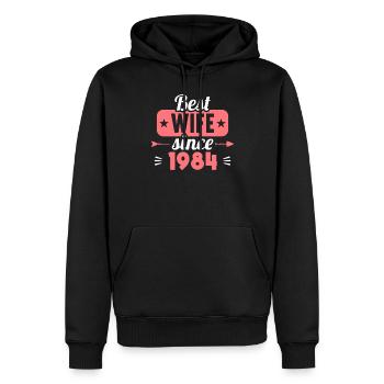 Meilleure épouse depuis 1984 40e anniversaire de mariage - Sweat à capuche Premium bio Homme - noir - Devant - Nico (187cm)