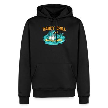 PAPA CHILL - Sweat à capuche Premium bio Homme - noir - Devant - Nico (187cm)