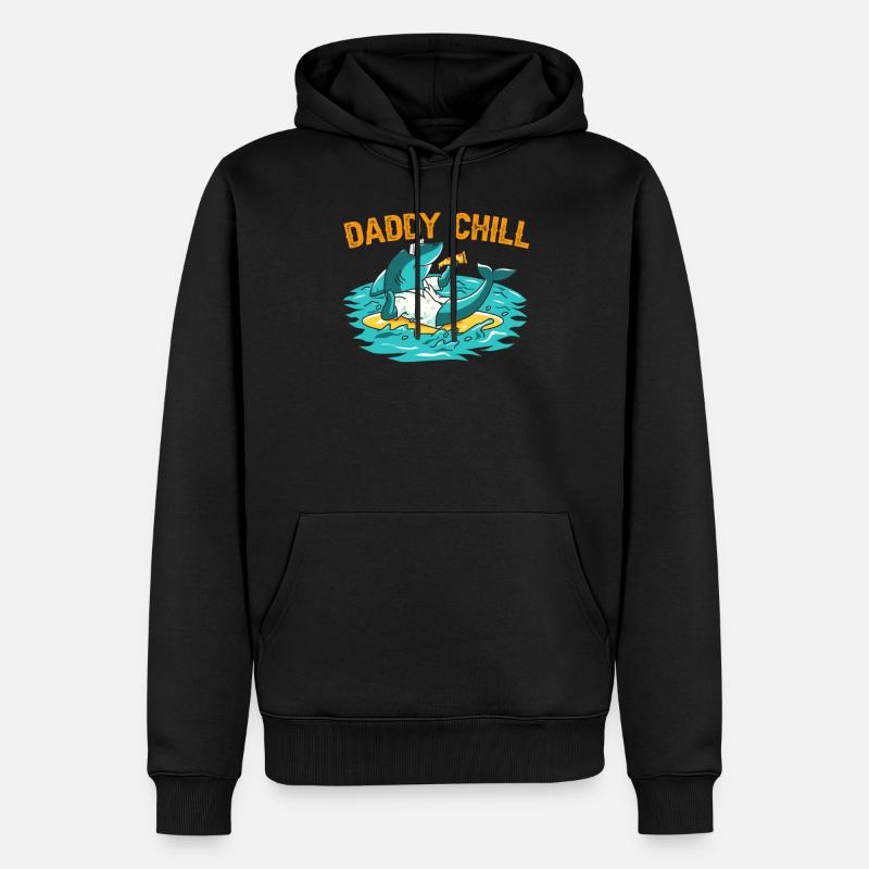 DADDY CHILL - Männer Premium Bio Hoodie - Schwarz