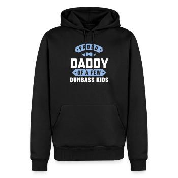 fier papa d’enfants stupides - Sweat à capuche Premium bio Homme - noir - Devant - Nico (187cm)