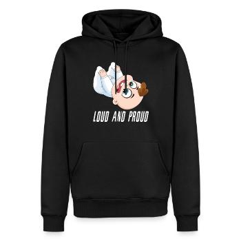 Forte Et Fière Grossesse Mère Enfant Parents - Sweat à capuche Premium bio Homme - noir - Devant - Nico (187cm)