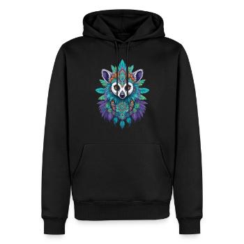 Lémuriens Mandala Dream Catcher Design - Sweat à capuche Premium bio Homme - noir - Devant - Nico (187cm)