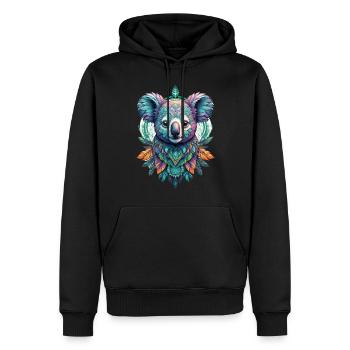 Koala Spirituelles Mandala Traumfänger Design - Männer Premium Bio Hoodie - Schwarz - Vorne - Nico (187cm)