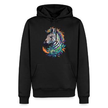 Zebra Spirituelles Mandala Traumfänger Design - Männer Premium Bio Hoodie - Schwarz - Vorne - Nico (187cm)