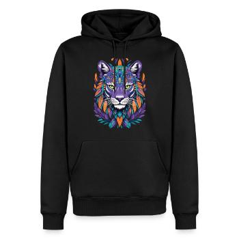 Spiritual Mandala Design - Men’s Premium Organic Hoodie - black - Front - Nico (187cm)