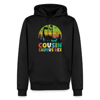 Cadeaux Cousin - Sweat à capuche Premium bio Homme - noir - Devant - Nico (187cm)