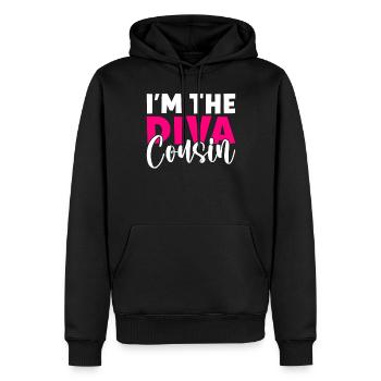 Cadeaux Cousin - Sweat à capuche Premium bio Homme - noir - Devant - Nico (187cm)