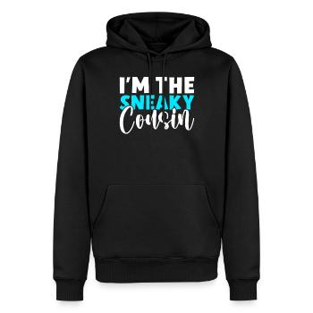 Cadeaux Cousin - Sweat à capuche Premium bio Homme - noir - Devant - Nico (187cm)