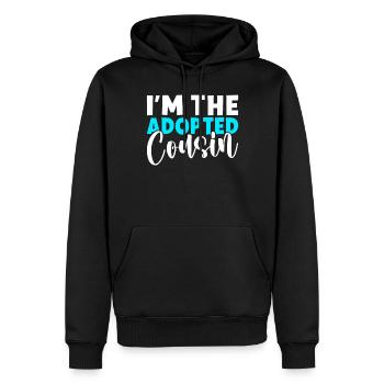 Cadeaux Cousin - Sweat à capuche Premium bio Homme - noir - Devant - Nico (187cm)