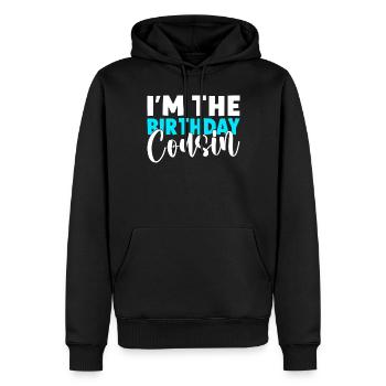 Cadeaux Cousin - Sweat à capuche Premium bio Homme - noir - Devant - Nico (187cm)