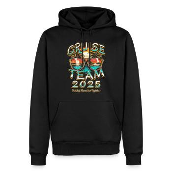 L’équipe de croisière 2025 crée des souvenirs ensemble - Sweat à capuche Premium bio Homme - noir - Devant - Nico (187cm)