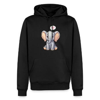 Éléphant Coloré Mignon Éléphant Bébé - Sweat à capuche Premium bio Homme - noir - Devant - Nico (187cm)
