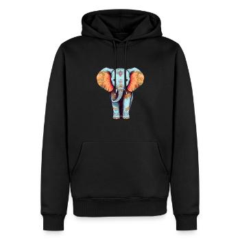 Elefant Bunt Süßes Elefanten Baby Mandala Hindi - Männer Premium Bio Hoodie - Schwarz - Vorne - Nico (187cm)