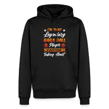 Ballon Dodgeball Hexagon Pit Sports Gaga - Sweat à capuche Premium bio Homme - noir - Devant - Nico (187cm)