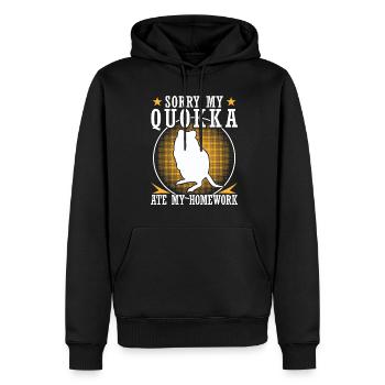 Quokka hat Hausaufgaben gefressen Quokka - Männer Premium Bio Hoodie - Schwarz - Vorne - Nico (187cm)