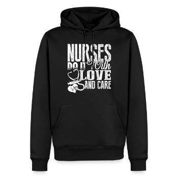 Nurse Nurses Do It With Love And Care - Men’s Premium Organic Hoodie - black - Front - Nico (187cm)
