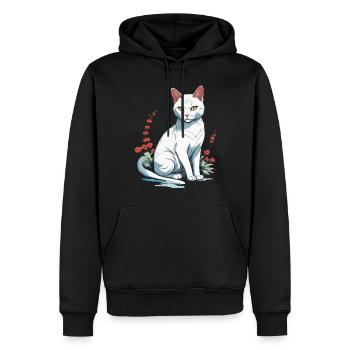 Hauskatzen Besitzer Niedliche Katze Katzen Dame - Männer Premium Bio Hoodie - Schwarz - Vorne - Nico (187cm)