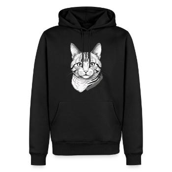 Hauskatzen Besitzer Niedliche Katze Katzen Dame - Männer Premium Bio Hoodie - Schwarz - Vorne - Nico (187cm)