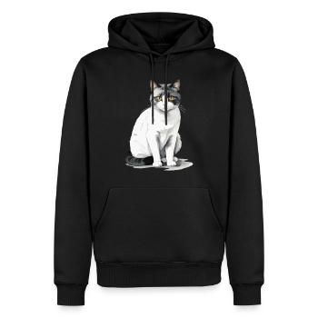 Hauskatzen Besitzer Niedliche Katze Katzen Dame - Männer Premium Bio Hoodie - Schwarz - Vorne - Nico (187cm)