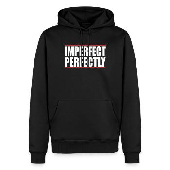 Imparfait Parfaitement - Sweat à capuche Premium bio Homme - noir - Devant - Nico (187cm)