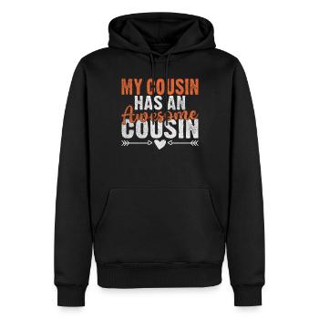 Cadeaux Cousin - Sweat à capuche Premium bio Homme - noir - Devant - Nico (187cm)