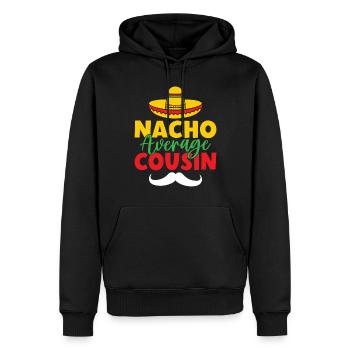 Cadeaux Cousin - Sweat à capuche Premium bio Homme - noir - Devant - Nico (187cm)