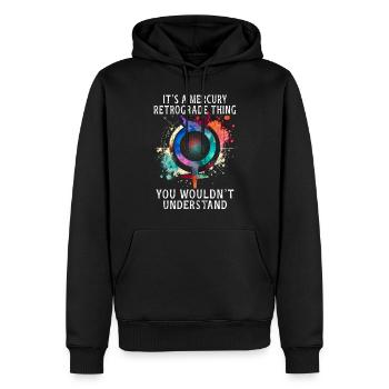It's A Mercury Retrograde Thing - Männer Premium Bio Hoodie - Schwarz - Vorne - Nico (187cm)