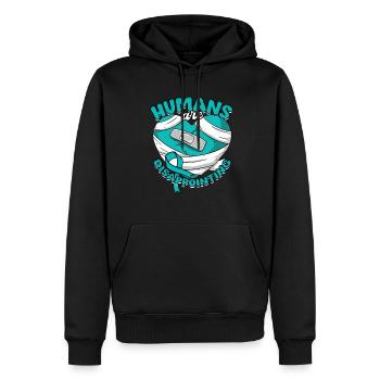 Trouble anxieux Les humains sont décevants - Sweat à capuche Premium bio Homme - noir - Devant - Nico (187cm)