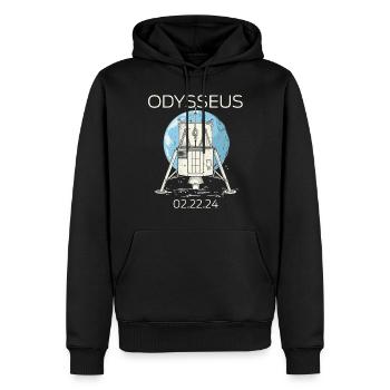 Odysseus Mondlandegerät Raumschiff Mondlandung - Männer Premium Bio Hoodie - Schwarz - Vorne - Nico (187cm)