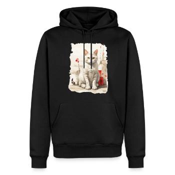 Hauskatzen Besitzer Niedliche Katze Katzen Dame - Männer Premium Bio Hoodie - Schwarz - Vorne - Nico (187cm)
