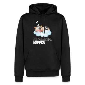 Professinonal Napper Cow Sleeping Late Riser - Men’s Premium Organic Hoodie - black - Front - Nico (187cm)