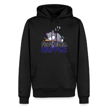 Professinonal sieste, chat, chats, bébé, chats - Sweat à capuche Premium bio Homme - noir - Devant - Nico (187cm)