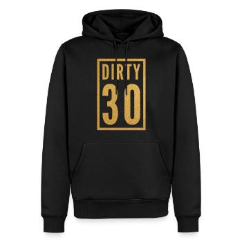 Dirty 30 30e anniversaire - Sweat à capuche Premium bio Homme - noir - Devant - Nico (187cm)