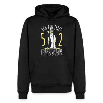 52. Geburtstag 52er 52ter Ich bin jetzt 52 Jahre - Männer Premium Bio Hoodie - Schwarz - Vorne - Nico (187cm)