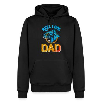 Moulinet cool papa pêche - Sweat à capuche Premium bio Homme - noir - Devant - Nico (187cm)