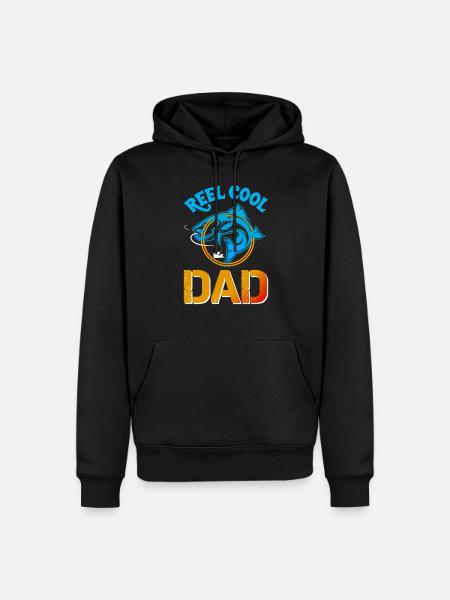 Reel cool Dad Fishing - Men’s Premium Organic Hoodie - black