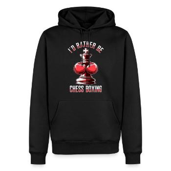 Schachboxen - Männer Premium Bio Hoodie - Schwarz - Vorne - Nico (187cm)
