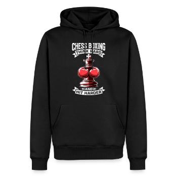 Schachboxen - Männer Premium Bio Hoodie - Schwarz - Vorne - Nico (187cm)