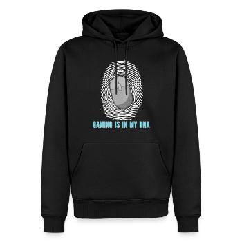 PC Joueur Vidéo Ordinateur Nerd Jeux WASD - Sweat à capuche Premium bio Homme - noir - Devant - Nico (187cm)