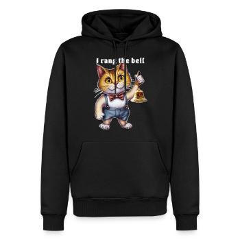 CAT : J’ai sonné la cloche - Sweat à capuche Premium bio Homme - noir - Devant - Nico (187cm)