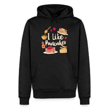 Amoureux des crêpes Les enfants J’aime les crêpes - Sweat à capuche Premium bio Homme - noir - Devant - Nico (187cm)