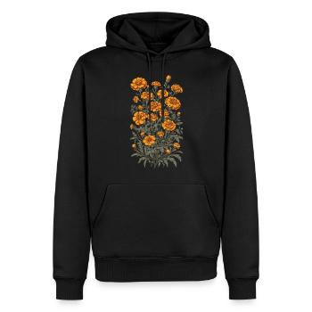 Esthétique Design Tagetes Décoration Florale Vintage - Sweat à capuche Premium bio Homme - noir - Devant - Nico (187cm)