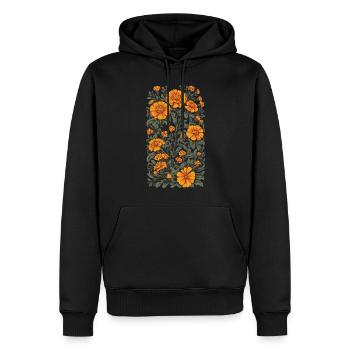 Esthétique Tagetes Décoration Florale Vintage - Sweat à capuche Premium bio Homme - noir - Devant - Nico (187cm)