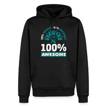 Teal Ribbon PTSD Stress Angststörung - Männer Premium Bio Hoodie - Schwarz - Vorne - Nico (187cm)