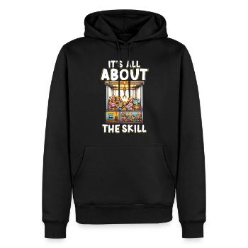 Greifautomat It's All About The Skill - Männer Premium Bio Hoodie - Schwarz - Vorne - Nico (187cm)