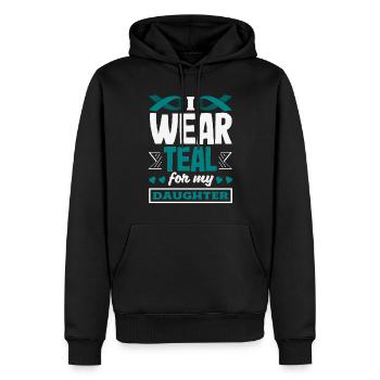 Teal Ribbon PTSD Stress Angststörung - Männer Premium Bio Hoodie - Schwarz - Vorne - Nico (187cm)