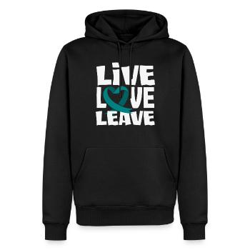 Teal Ribbon PTSD Stress Angststörung - Männer Premium Bio Hoodie - Schwarz - Vorne - Nico (187cm)