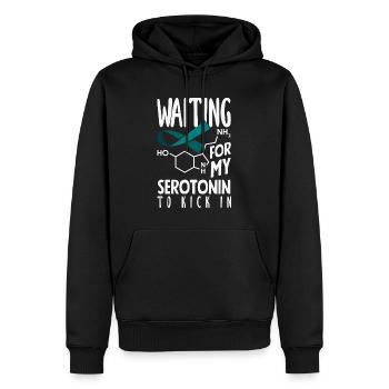 Teal Ribbon PTSD Stress Angststörung - Männer Premium Bio Hoodie - Schwarz - Vorne - Nico (187cm)